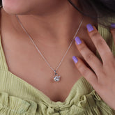 Crystal  Swan  Pendant With Chain